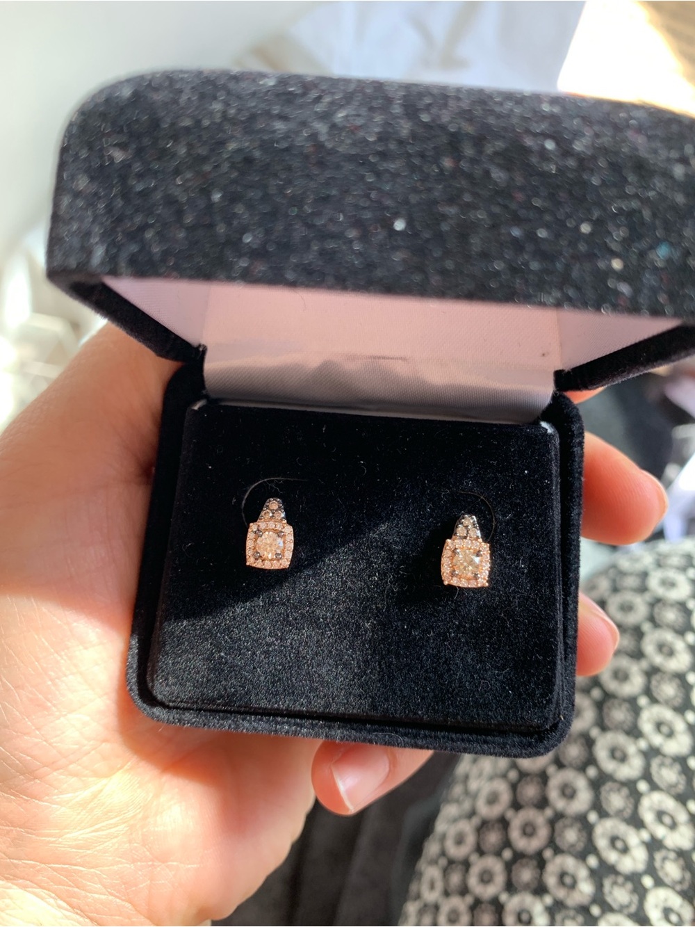 14k Rose Gold LeVian Diamond Stud Earrings! - Picture 4 of 10